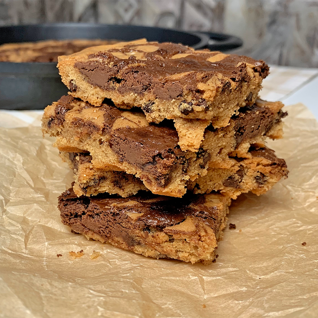 Nutella-Swirled Choc Chip Blondies