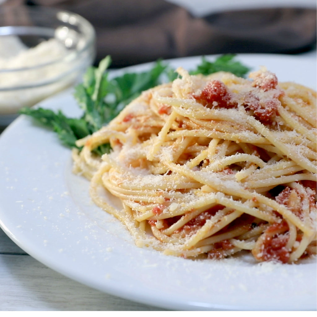 Bucatini with Butter-Roasted Tomato Sauce