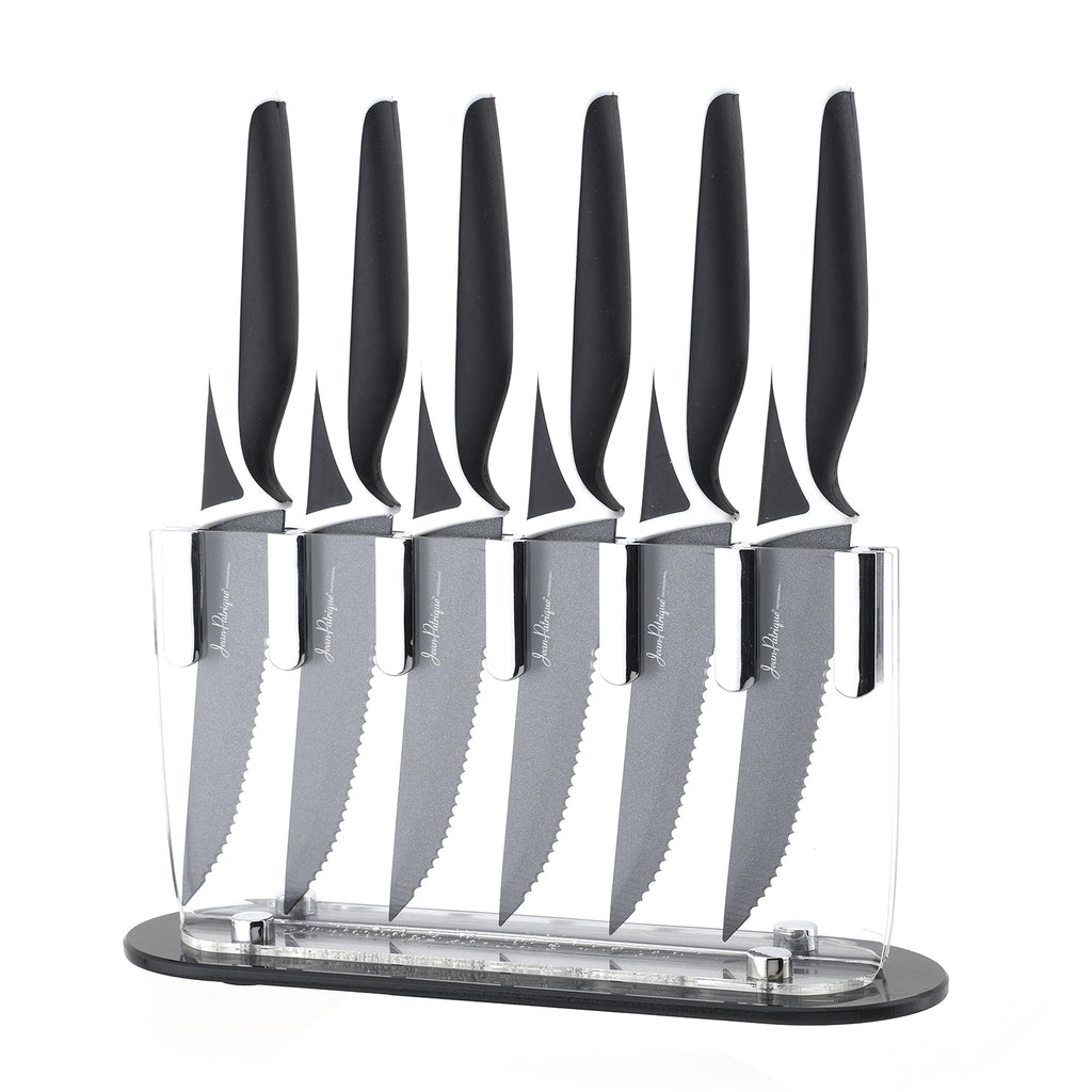 Jean-Patrique 6-Piece Stainless Steel Steak Knife Sets - with Block