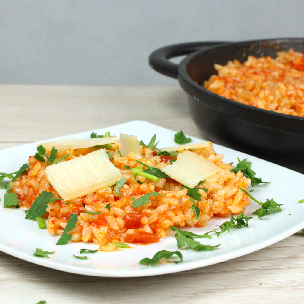 Oven Baked Red Pepper Risotto