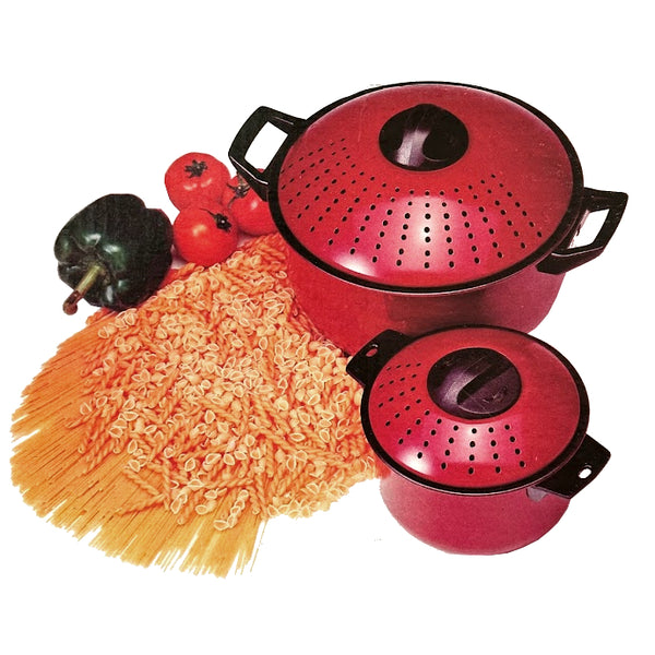 2 Pasta Pots with Strainer Lid