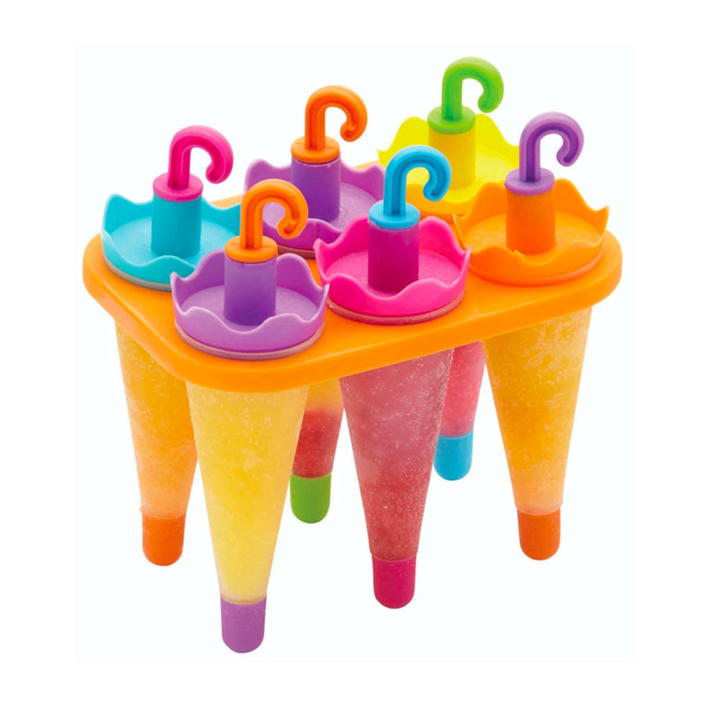 Set of 6 Umbrella Lolly Makers With Stand