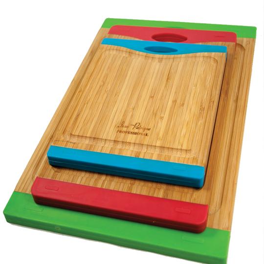 Bamboo Chopping Board with Silicone Ends - Medium (Red)