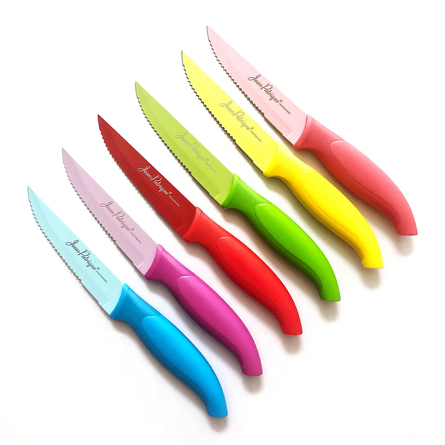 NonStick Steak Knives Vibrant Set of 6 Jean Patrique Professional