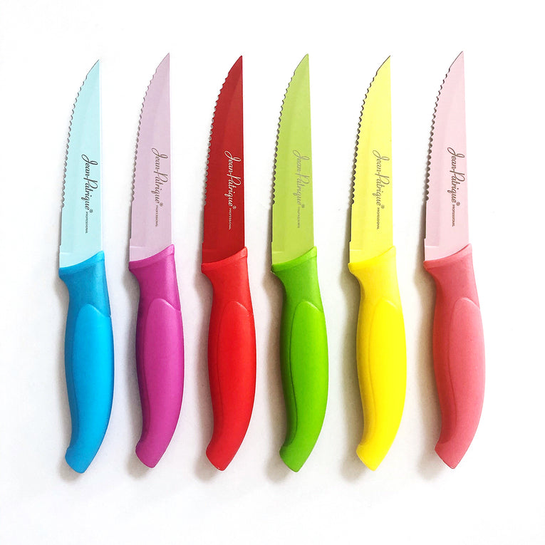 NonStick Steak Knives Vibrant Set of 6 Jean Patrique Professional