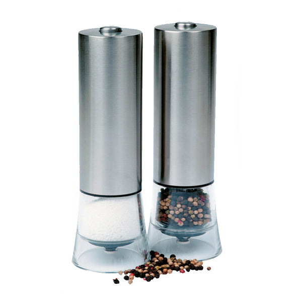 One-Touch Stainless Steel Electronic Salt and Pepper Mill - Single