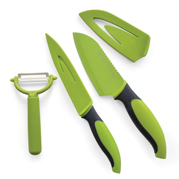 3 Piece Chef’s Non-Stick Green & Black Prep Set