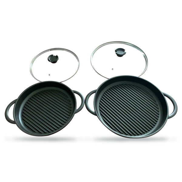The Whatever Pan - Cast Aluminium Griddle Pan with Glass Lid by Jean  Patrique