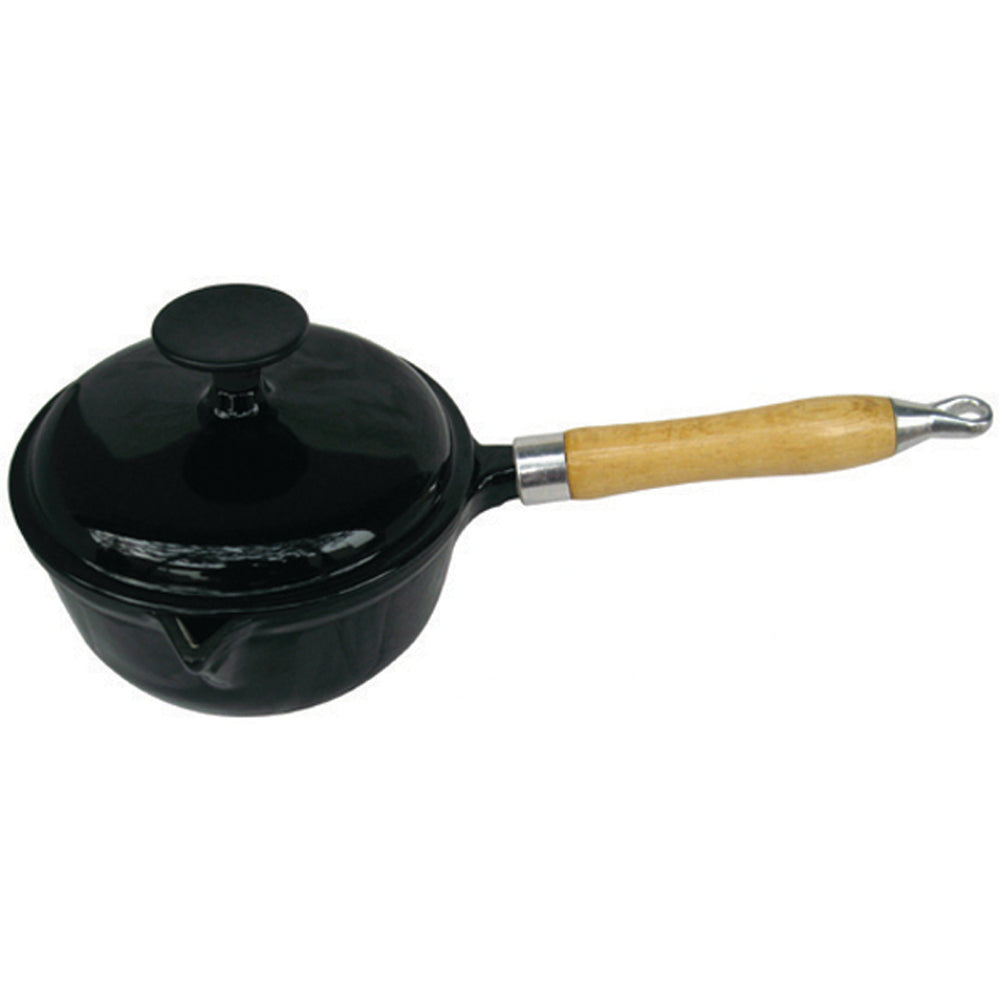 16cm Cast Iron Sauce Pan - Black