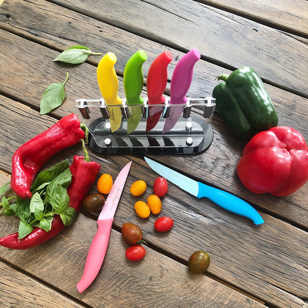 Non-Stick Steak Knives - Vibrant Set of 6