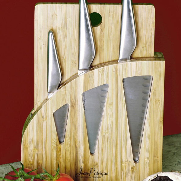 Bamboo Knife Block with Chopping Board - for the Chopaholic Oriental 3 Piece Knife Set