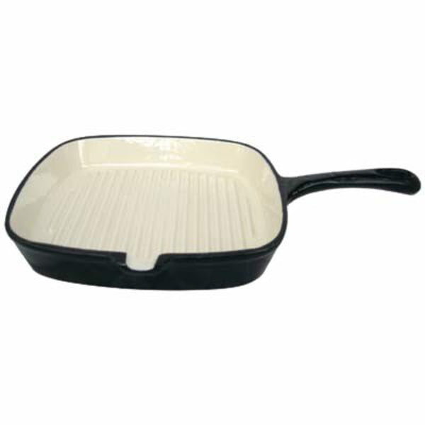 24cm Cast Iron Grill Pan - Black