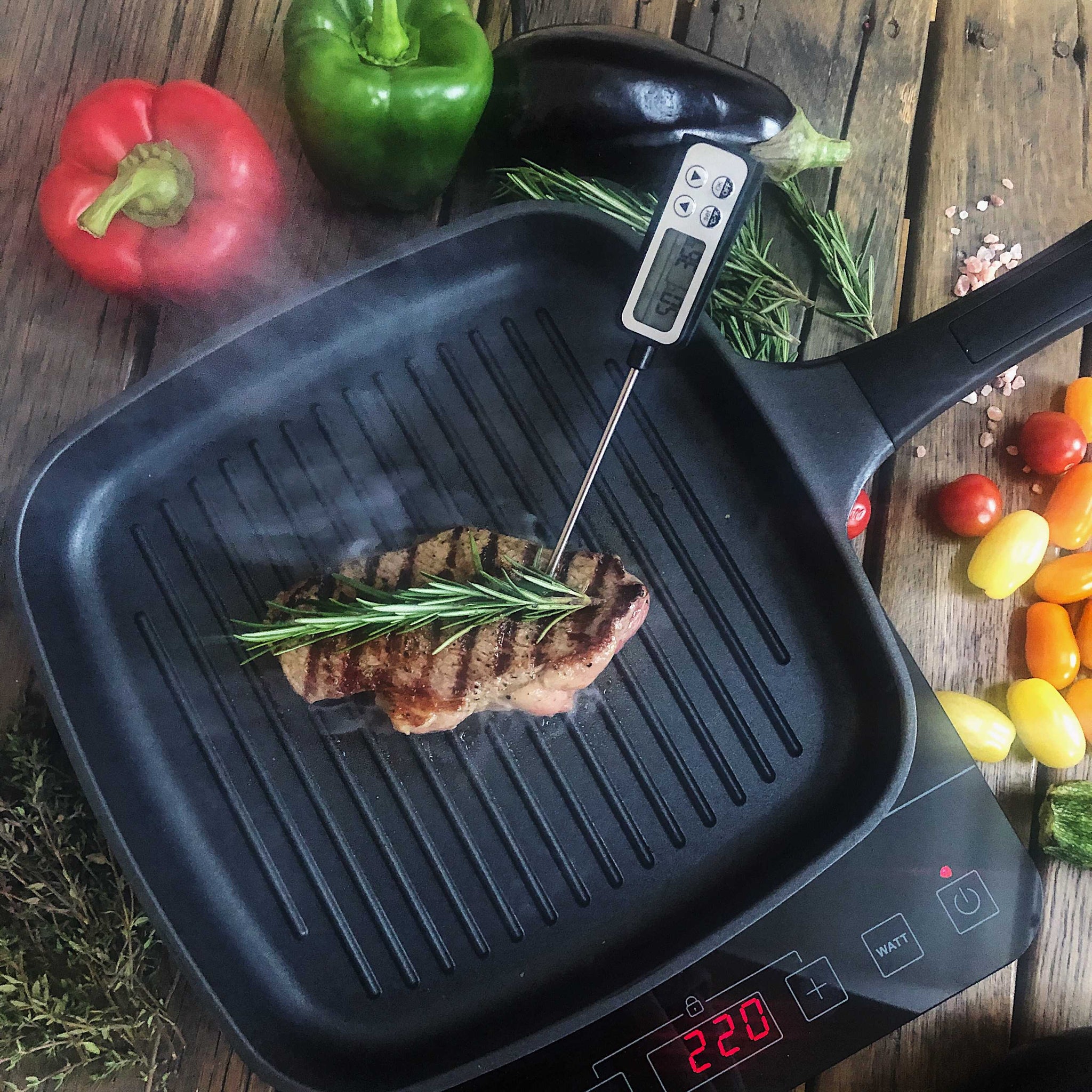 The Meat Master - Smart Griddle Pan with Built-in Thermometer