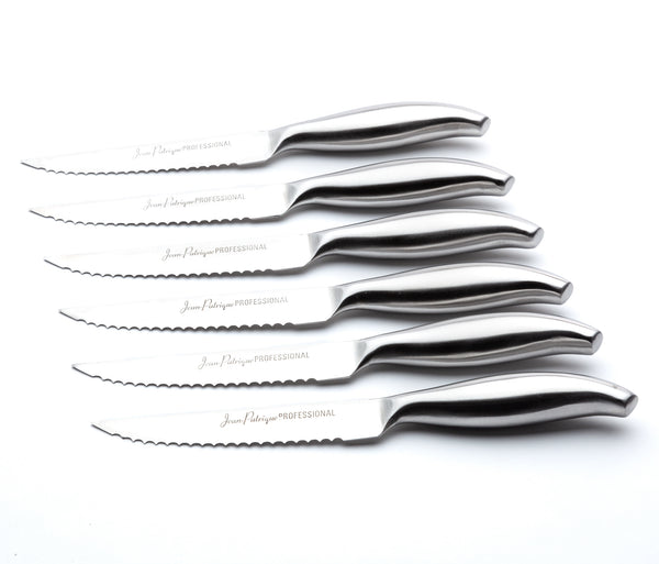6-Piece Stainless Steel Steak Knife Set with Block