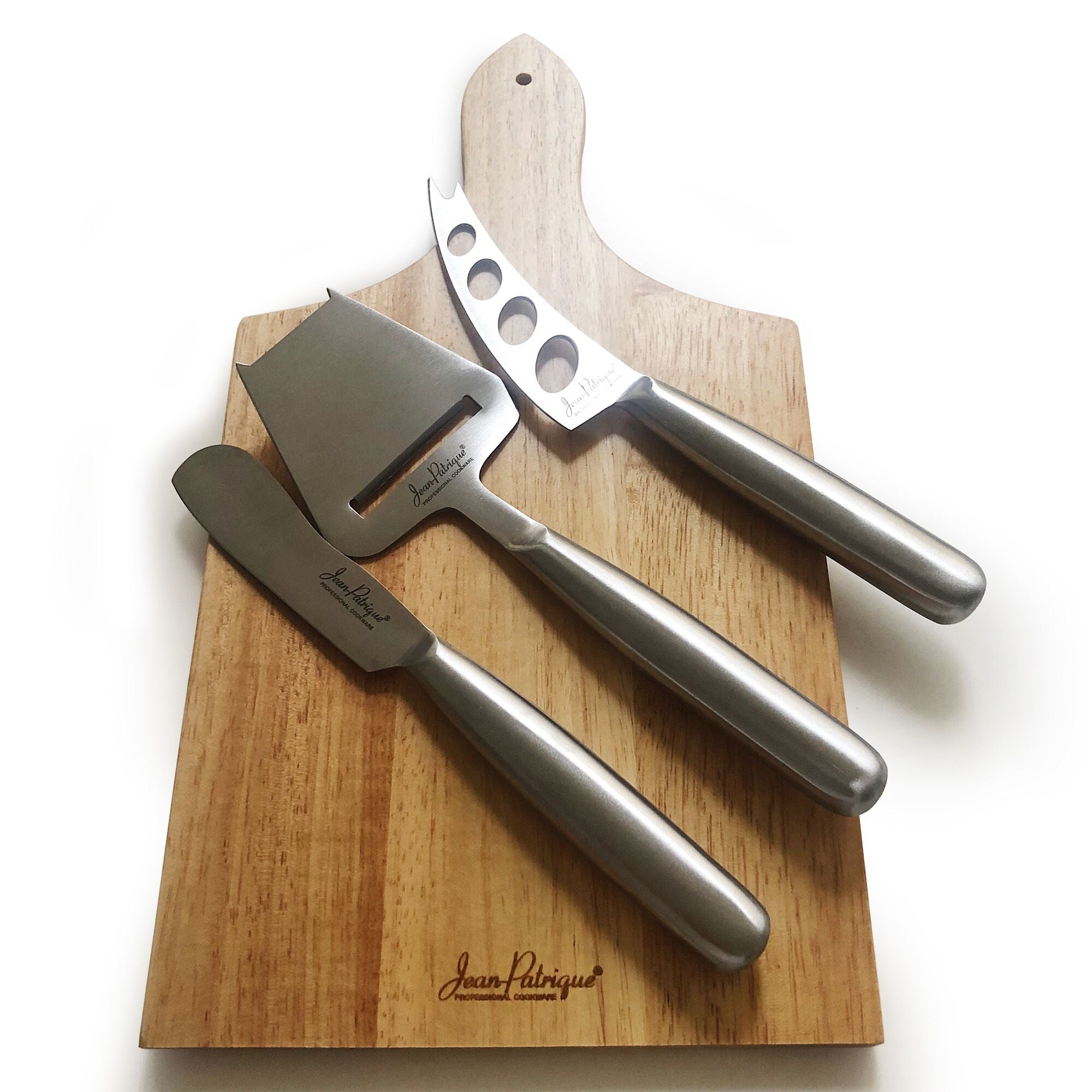 3-Piece Cheese Knife Set with Traditional Cheese Board