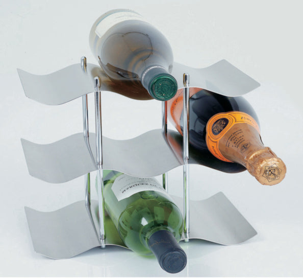 Stainless Steel Wave-Design Wine Rack