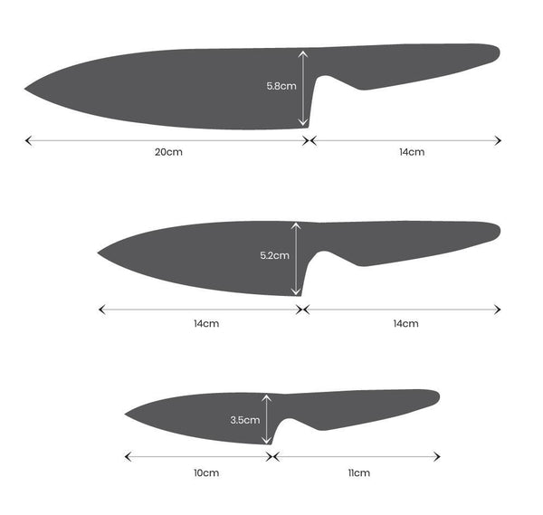 Chopaholic Oriental 3 Piece Chef's Knife Set