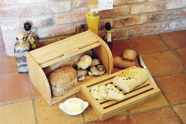 Bamboo Bread Cutting Board with Crumb Tray