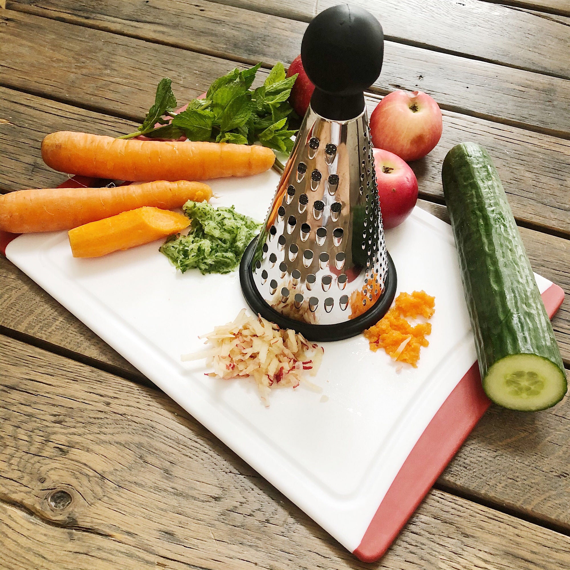 Stainless Steel Cheese Grater - 3 Sided