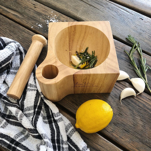 Professional Chef's Wooden Pestle & Wooden Mortar