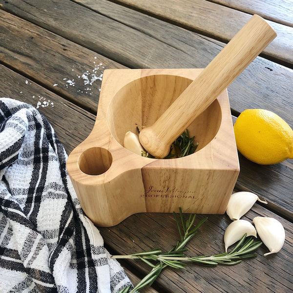 Professional Chef's Wooden Pestle & Wooden Mortar