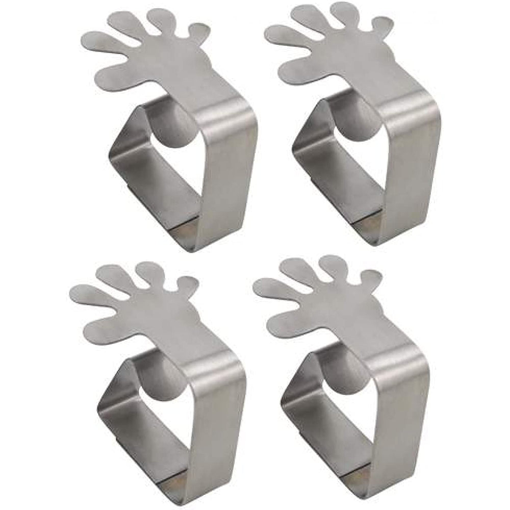 Set of Four Stainless Steel Table Clips