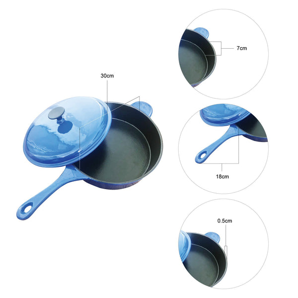 30cm Professional Cast Iron Deep Sauté Pan