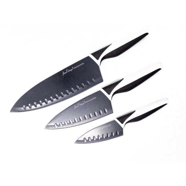 3-Piece Non-Stick Knife Set - Midnight / Ivory