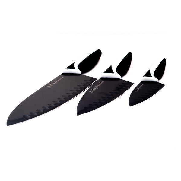 3-Piece Non-Stick Knife Set - Midnight / Ivory