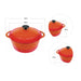 Round Dutch Oven Casserole Dish - Orange Cast Iron 26cm / 10.2 Inch
