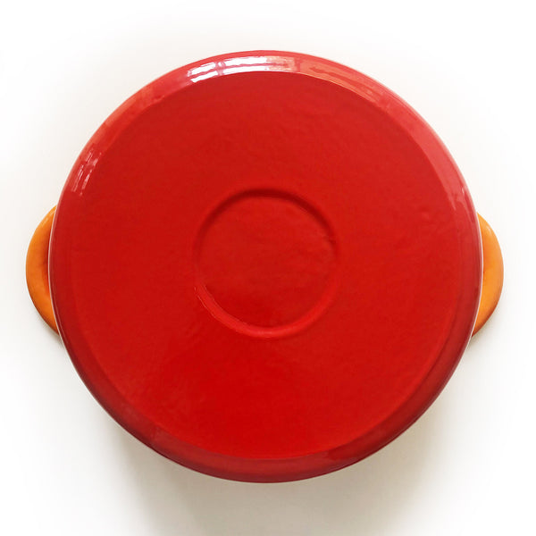 Round Dutch Oven Casserole Dish - Orange Cast Iron 26cm / 10.2 Inch