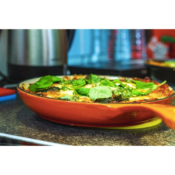 28cm Cast Iron Fry Pan - Orange
