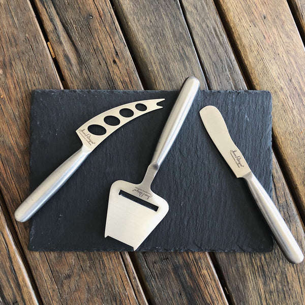 Tuscany Slate Serving Board & 3 Piece Cheese Knife Set