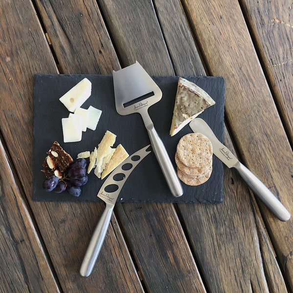 Tuscany Slate Serving Board & 3 Piece Cheese Knife Set
