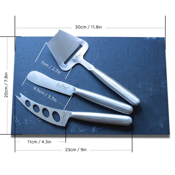 Tuscany Slate Serving Board & 3 Piece Cheese Knife Set