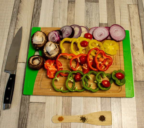 Bamboo Chopping Board with Silicon Ends
