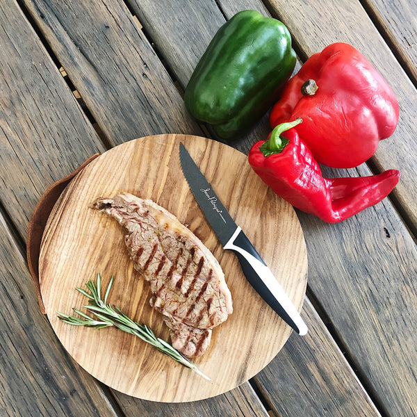 Non-Stick Steak Knives & Block - Set of 6