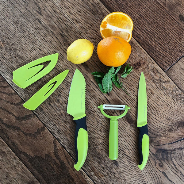 3 Piece Chef’s Non-Stick Green & Black Prep Set