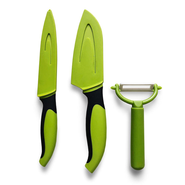 3 Piece Chef’s Non-Stick Green & Black Prep Set
