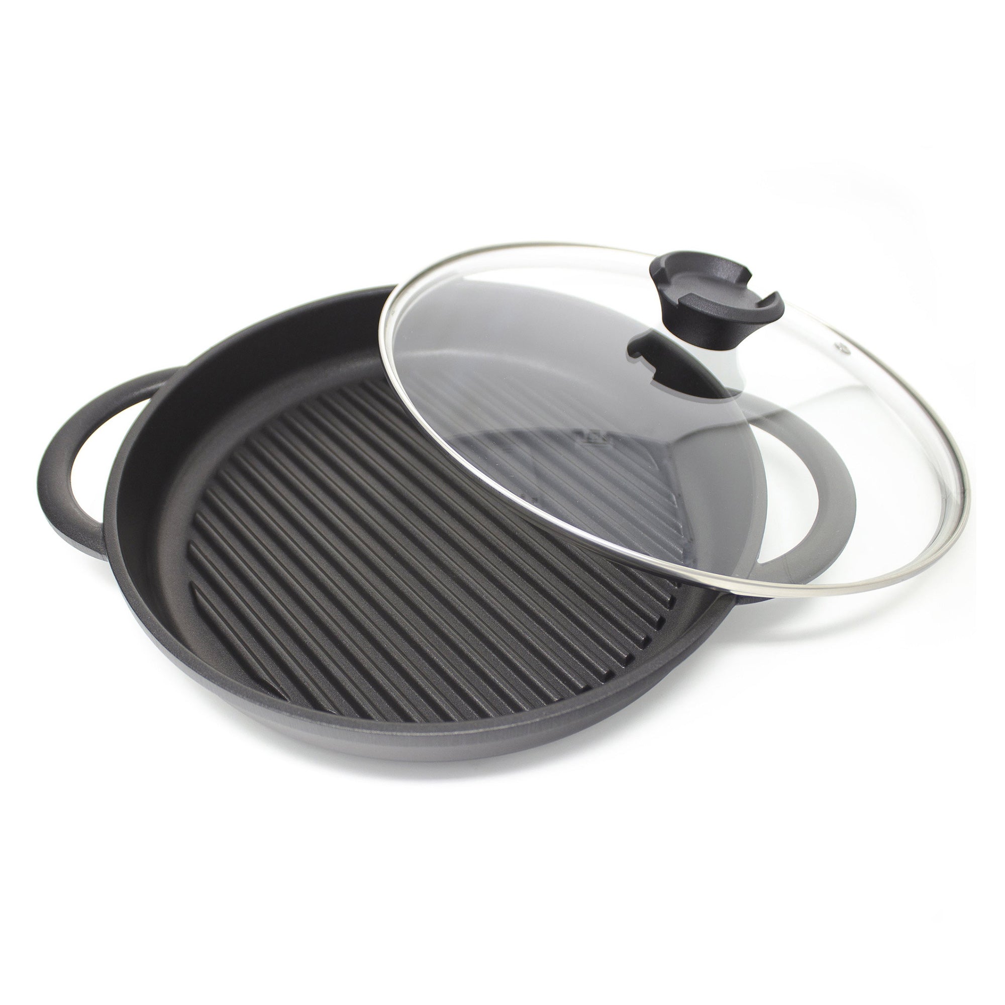 The Whatever Pan XL - Cast Aluminium Griddle Pan with Glass Lid