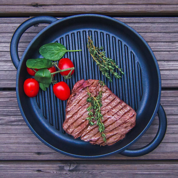 The Whatever Pan - Cast Aluminium Griddle Pan with Glass Lid