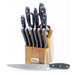 Onyx Collection 14 Piece Knife Set with Wooden Block