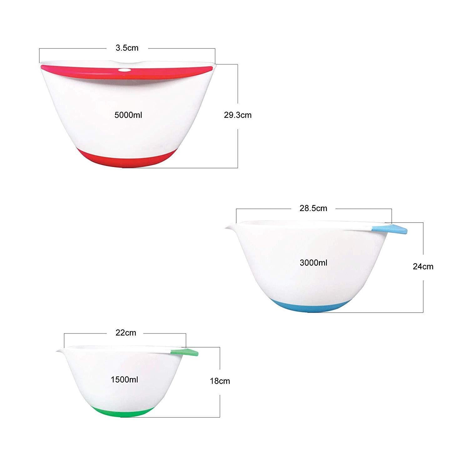 Plastic Mixing Bowls - Set of 3