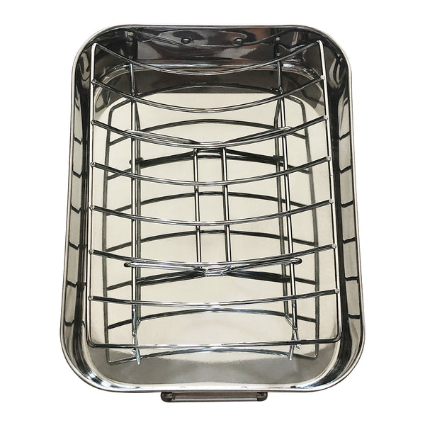 Stainless Steel Roaster Pan with Serving Rack Box