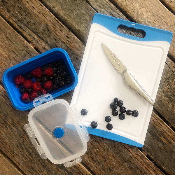 Small Plastic Chopping Board - Blue 29cm