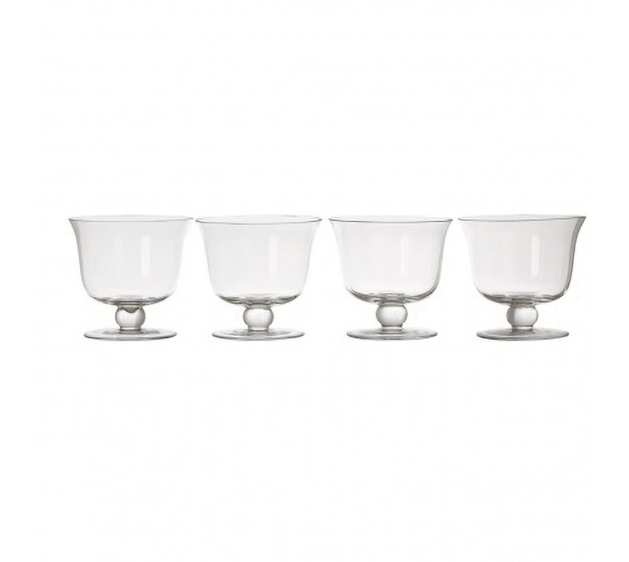 Clear Glass Dessert Dishes - Set of 4