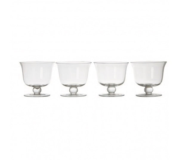 Clear Glass Dessert Dishes - Set of 4
