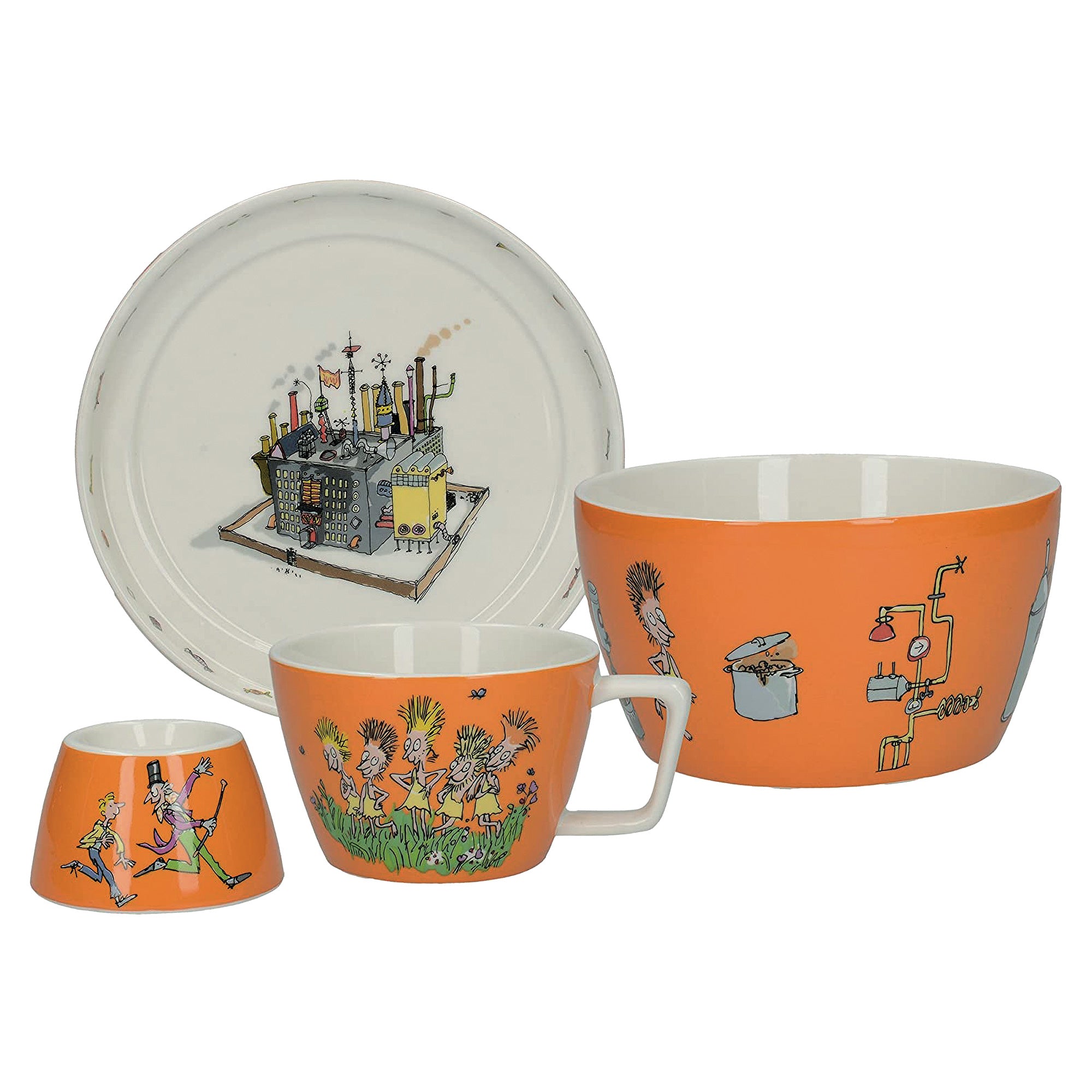 4pce Stackable Ceramic Breakfast Set - Charlie & The Chocolate Factory Breakfast Set