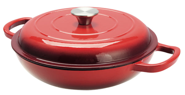 3.5ltr Shallow Cast Iron Round Casserole Dish