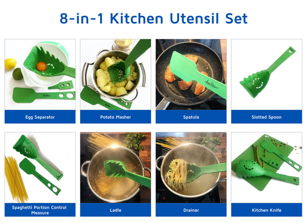 8 in 1 Strainer Ladle - Green
